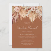 Boho Terracotta Dried Floral Gender Revee Party Kaart (Voorkant)