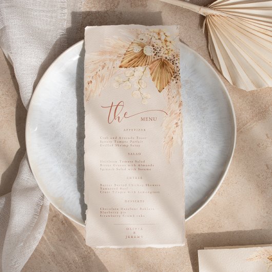 Boho Terracotta Dried Flowers and Pampas Grass M Menu