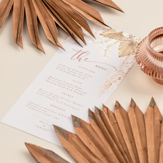 Boho Terracotta Dried Flowers and Pampas Grass M Menu
