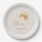 Boho Terracotta Dried Flowers and Pampas Grass Papieren Bordje (Voorkant)