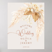 Boho Terracotta Dried Flowers and Pampas Grass Poster (Voorkant)