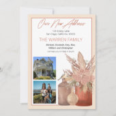 Boho Terracotta Dried Grasses Floral Photo Moving Aankondiging (Voorkant)