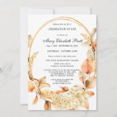 Boho Terracotta Dried Palm Celebration of Life Kaart (Voorkant)