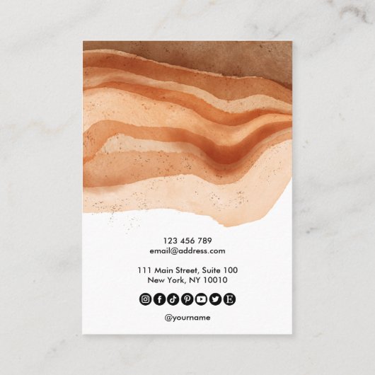 Boho Terracotta Earring Ketting display card Visitekaartje (Achterkant)