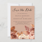 Boho Terracotta Earth Tone Botanical Save the Date Aankondiging (Voorkant)