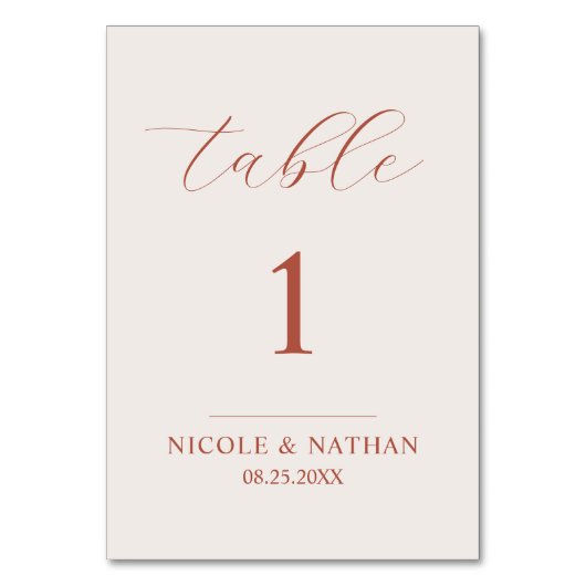 Boho Terracotta Earth Tone Rust & Beige Wedding Kaart (Voorkant)