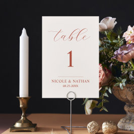 Boho Terracotta Earth Tone Rust & Beige Wedding Kaart