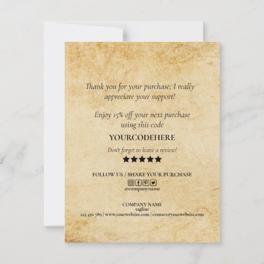 Boho Terracotta Earth Tones Dank u Kaart (Achterkant)