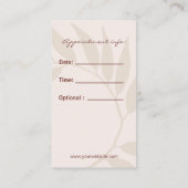 Boho Terracotta Earthy Yoga Instructor Afsprakenkaartje (Achterkant)