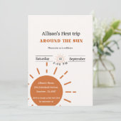 Boho terracotta eerste reis rond de zon  kaart (Staand voorkant)