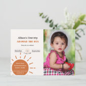 Boho terracotta eerste reis rond de zon kaart (Staand voorkant)