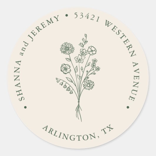 Boho Terracotta Elegant Minimal | Retouradres C Ronde Sticker (Voorkant)