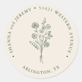 Boho Terracotta Elegant Minimal | Retouradres C Ronde Sticker