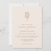Boho Terracotta Elegant Minimal Wedding | Kaart (Voorkant)