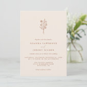 Boho Terracotta Elegant Minimal Wedding | Kaart (Staand voorkant)