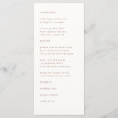 Boho Terracotta Elegant Minimalist Wedding Menu (Achterkant)