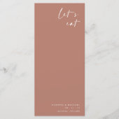 Boho Terracotta Elegant Minimalist Wedding Menu (Voorkant)