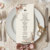 Boho Terracotta Elegant Roses Wedding Menu