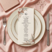 Boho Terracotta Elegante Rozen Bruiloft Menu