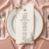 Boho Terracotta Elegante Rozen Bruiloft Menu