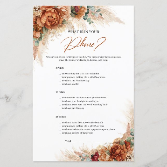 Boho Terracotta en Bourgogne Wat in Uw Telefoon (Voorkant)