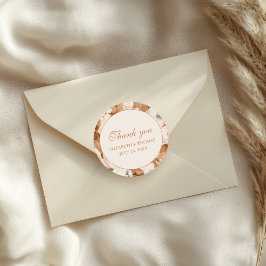 Boho Terracotta en Crème Pioenrozen Dank je wel Ronde Sticker