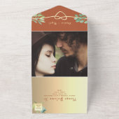 Boho Terracotta en Greenergy Wedding all in one in Uitnodiging (Buitenkant)