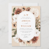 boho terracotta en greenery call kaart (Voorkant)