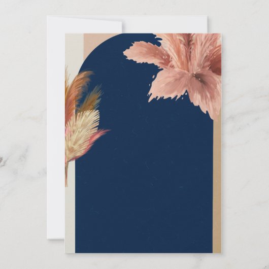 Boho Terracotta en Navy Arch Wedding Shower Kaart (Achterkant)