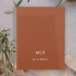 Boho Terracotta en White | Modern monogram Planner<br><div class="desc">Dit moderne ontwerp van de planner is voorzien van een terracotta achtergrond,  met uw initialen in gewaagde witte tekst voor een blik die eenvoudig en boho is.</div>