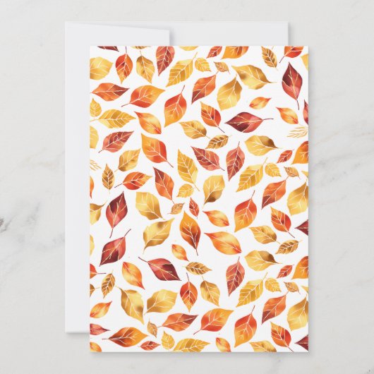 Boho Terracotta Fall verlaat rustieke bruiloft Kaart (Achterkant)