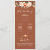 Boho Terracotta Fall Wedding Programmakaart (Achterkant)