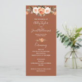Boho Terracotta Fall Wedding Programmakaart (Staand voorkant)