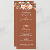 Boho Terracotta Fall Wedding Programmakaart (Voorkant / Achterkant)