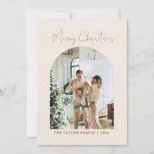 Boho Terracotta Familie Foto Kerst Kaart (Voorkant)