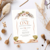Boho Terracotta Floral 1e verjaardag uitnodiging