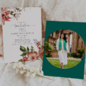 Boho Terracotta Floral Afstuderen Invitation Kaart
