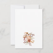 Boho Terracotta Floral Baby shower Dank u Bedankkaart (Achterkant)