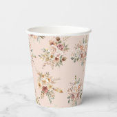 Boho Terracotta Floral Baby Shower Papieren Bekers (Achterkant)