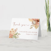 Boho Terracotta floral Bedankkaart (Voorkant)