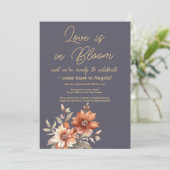 Boho Terracotta Floral Bridal Shower Kaart (Staand voorkant)