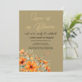 Boho Terracotta Floral Bridal Shower Kaart (Staand voorkant)