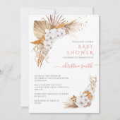Boho Terracotta Floral Chic Waterverf Baby shower Kaart (Voorkant)