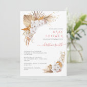 Boho Terracotta Floral Chic Waterverf Baby shower Kaart (Staand voorkant)