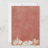 Boho Terracotta Floral Chic Waterverf Baby shower Kaart (Achterkant)