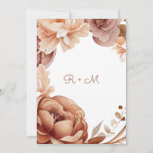 Boho Terracotta Floral Deer Wedding Save The Date (Achterkant)
