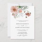 Boho Terracotta Floral Fall Wedding Kaart (Voorkant)