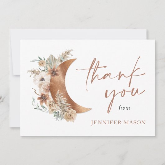 Boho Terracotta Floral Hartelijk dank Bedankkaart (Voorkant)