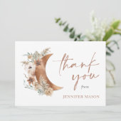 Boho Terracotta Floral Hartelijk dank Bedankkaart (Staand voorkant)