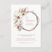 Boho Terracotta Floral krans bruiloft details Informatiekaartje (Voorkant)